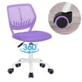 thumbnail image 3 of FurnitureR Carnation Swivel Teen Plastic and Mesh Task Chair in Purple, 3 of 10