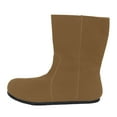 thumbnail image 7 of Flat Fall Boots for Women Wide Calf Soft Leather Mid Calf Booties Vintage Round Toe Pull on Ankle Boots, 7 of 7