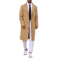thumbnail image 2 of Abrigo de invierno Inspire Chic para hombre, abrigo de trench de solapa muesca de un solo botón, talla L, color caqui, 2 of 6