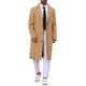 thumbnail image 2 of Abrigo de invierno Inspire Chic para hombres, abrigo de trench de solapa muesca de un solo botón, tamaño S, color caqui, 2 of 6