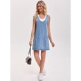 thumbnail image 7 of DARING DIVA Women's Loose Sleeveless Pinafore Mini Denim Dresses 2XL Sky Blue, 7 of 7