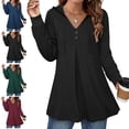 thumbnail image 4 of Sudadera con capucha para mujer suave cómodo casual mujeres sueltas V Masajeadores de cuello manga larga suéter Top camiseta, 4 of 6