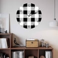 thumbnail image 2 of Wall Clock Black White Buffalo Plaid Clocks PVC Silent Non-Ticking Battery Operated Decorative Classic Checked Round Clock for Home Living Room Kitchen Bedroom Office School Wall Decor 10 Inch, 2 of 9