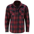 thumbnail image 6 of Renegade Classics Men Cotton Flannel Plaid Shirts - Motorcycle Shirt Regular Fit Long Sleeve Button Down Casual Shirts Red and Black with Front Chest Pockets, 6 of 6