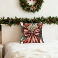 thumbnail image 3 of Cheapark Christmas Red Striped Bow Pillowcase - Cushion Cover for Home Sofa, Festive Decor for Christmas Holiday, 3 of 6