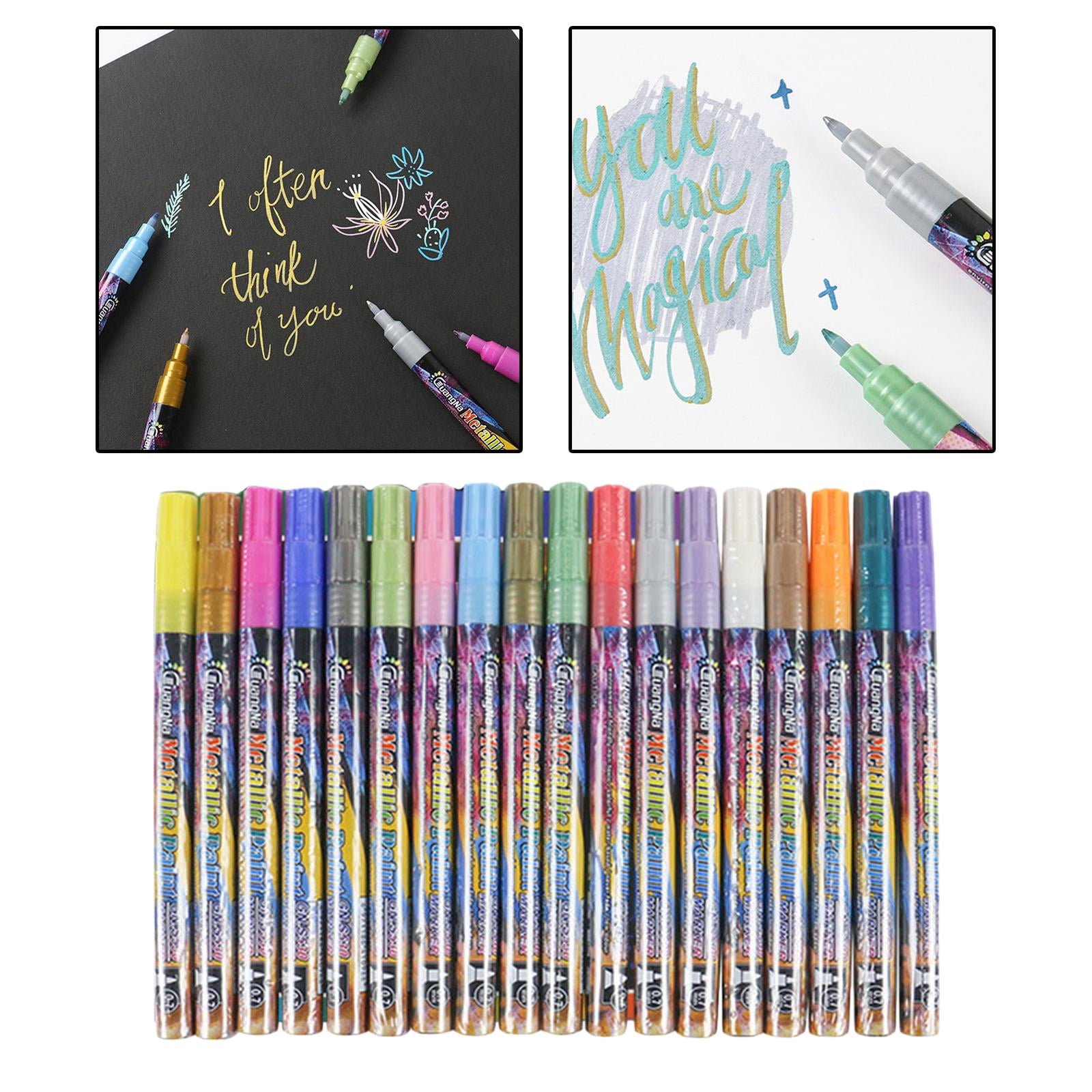 FVDPWYE 18 Pcs 0.7 mm Metallic Plastic Colorful Art Crafts Painting Drawing Coloring DIY