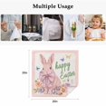 thumbnail image 5 of Happy Easter Cloth Napkins, Spring Cute Rabbits Flowers Butterflies Pink Washable and Reusable Dinner Napkins Set of 4, Table Napkin for Kitchen Party Birthday Wedding Hotel Housewarming 20"x20", 5 of 9