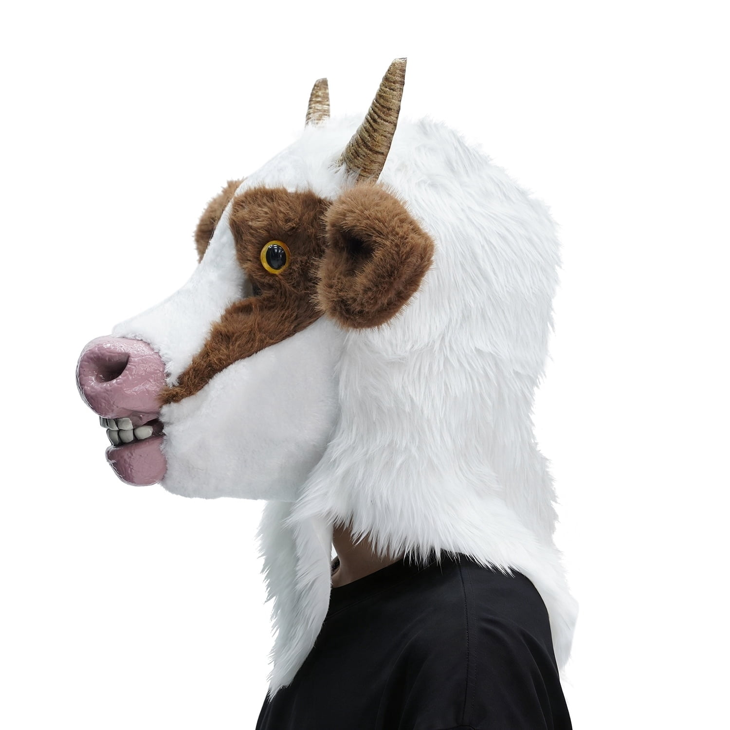 Animalistic Cow Mask Costume Accessory for Adults, Brown and White, Halloween by Way To Celebrate
