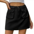 thumbnail image 3 of Faldas para Mujer, Estilo Y2k, Minifalda Vaquera de Cintura Alta, Pantalones Cortos Vaqueros Elásticos Negro M, 3 of 7