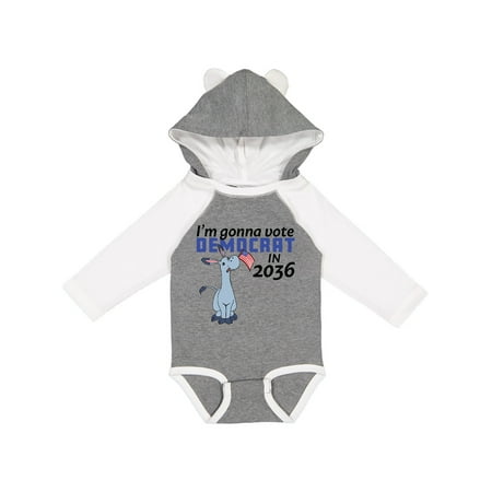 

Inktastic I m Gonna Vote Democrat in 2036 Gift Baby Boy or Baby Girl Long Sleeve Bodysuit