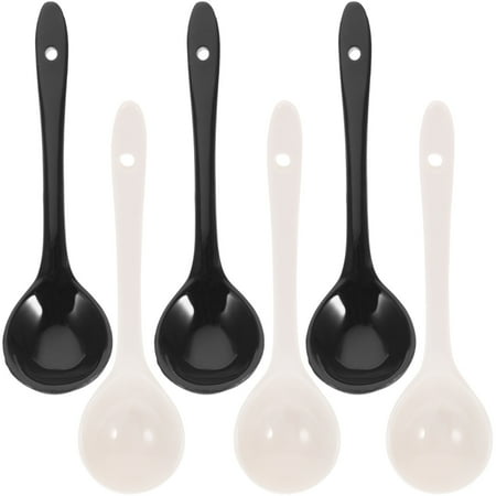 

6pcs Colorful Ceramic Spoon Candy-colored Soup Spoon Creative (Random Color)