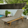 thumbnail image 2 of Mallorca 77.56"x23.62" Modern Classic Adjustable Acacia Wood Chaise Outdoor Lounge Chair with Cushion & Wheels, Dark Gray/Natural, 2 of 9