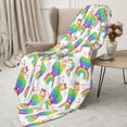 thumbnail image 3 of Fuzoiu Rainbow Llama Print Flannel Throw Blanket,Light Weight Warm Decorative,Throw Blanket Cover for Sofa, Couch, Bedroom,Travel-80"x60", 3 of 6