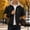 Black, variant on No Hood Men Fleece Jacket Sherpa Lined Zipper Jackets Stand Colla Thick Elbow Patch Colorblock Long Sleeve Coat