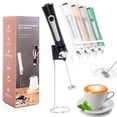 thumbnail image 1 of Espumador de leche recargable de mano para café, 3 velocidades con soporte, Batidora De Mano Electrica, espumador de café con 2 cabezales, mezclador de bebidas eléctrico de mano, esencial de cocina, 1 of 5