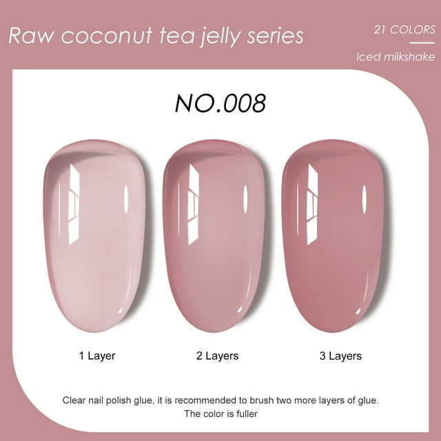 Esmalte de uñas semitransparente de 20 colores, crema, transparente, para decoración de uñas, 7,5 ml.