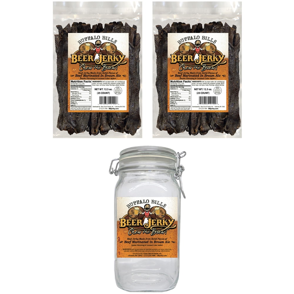 Buffalo Bills Honey Ale Beef Jerky 2 Bag Starter Kit (2 bags and 1 jar)