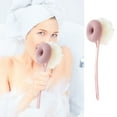 thumbnail image 3 of Long Handle Bath Brush | Soft Bristles & Exfoliating Back Scrubber | 2-in-1 Double-Sided Design | 38cm Extended Reach | Includes Hanging Loop for Drying, 3 of 4
