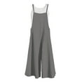 thumbnail image 2 of MRULIC pants for women Women's oversize bib trousers bib pants overalls jumpsuit romper summer trousers with straps Plus Size Pants Grey + 3XL, 2 of 3
