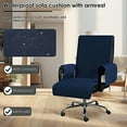 thumbnail image 4 of Waterproof Office Chair Cover with Non-Slip Buckle & Elastic, Office Chair Protector with Arms Office Chair Seat Cover Slipcover for Home Office, Gaming Chair, Blue, 4 of 6