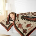 thumbnail image 3 of jejeloiu Rustic Aztec Geometri Queen Comforter Set,Boho Exotic Style Bedding Sets,Red Brown Black Bedding Comforter Set For Adults,Super Cozy Room Decor Reversible,3 Pieces, 3 of 7