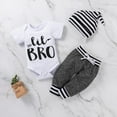 thumbnail image 3 of SYNPOS Newborn Baby Boy Clothes New to The Crew Letter Print Romper+Pants+Hat 3PCS Outfit 0-18 Months, 3 of 12