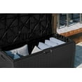 thumbnail image 3 of Suncast 99 gal Resin Wicker Deck Box – Outdoor Patio/Deck Storage, Black, 3 of 5