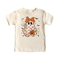 thumbnail image 4 of Girly Ghost & Orange Bow Shirt for Kids and Toddlers Cute Halloween Graphic T-Shirt Natural Shirt Youth Small, 4 of 5