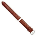 thumbnail image 2 of DeBeer 19mm Havana Crocodile Grain Leather with Dark Stitching and Silver-tone Buckle 7.5 inch Watch Band, 2 of 4