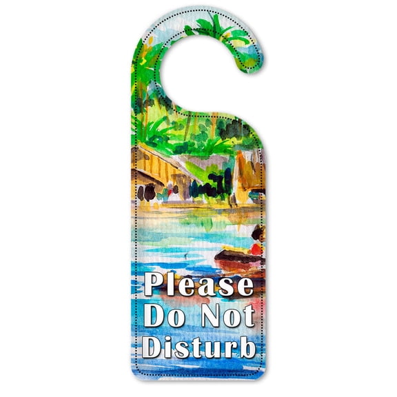 Do Not Disturb Door Knob Hanger Sign - Canoes on the River