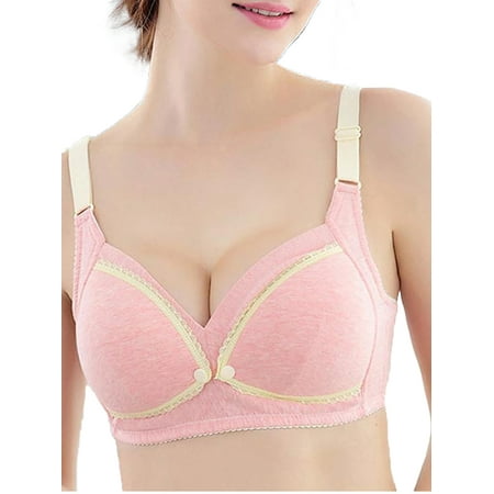 

KelaJuan Women Cotton Pregnant Nursing Bra Soft Nursing Front Button Open Feeding Bustier