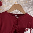 thumbnail image 6 of Tiijoy Girls Outfits Bow Floral Sleeveless Dress with Ruffle Cardigan Jacket, Sizes 2-8, 6 of 8