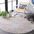 thumbnail image 3 of Safavieh  Cabana Guller Indoor/ Outdoor Boho Rug 6'7" Round - Aqua/Pink, 3 of 12