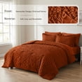 thumbnail image 3 of DHOLE Queen Comforter Set 7 Pieces – Seersucker Textured Waffle Weave Bed in a Bag, All-Season Lightweight Microfiber Bedding Sets with Sheets & Pillow Shams, Farmhouse Vintage Decor – Orange, 3 of 12