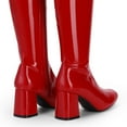 thumbnail image 4 of DREAM PAIRS Women's Gogo Boots, Square Toe Chunky Knee High Boots For Women, 4 of 7