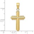 thumbnail image 4 of Solid 10K Yellow Gold Polished Beveled Stick Cross W/Frame Pendant - 33mm, 4 of 6