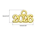 thumbnail image 2 of Encanto de Número de Año Metálico Uxcell, Encanto Dorado del Año 2026 para Hacer Joyería DIY, Collares, Pulseras, Llaveros. Paquete de 80, 2 of 7