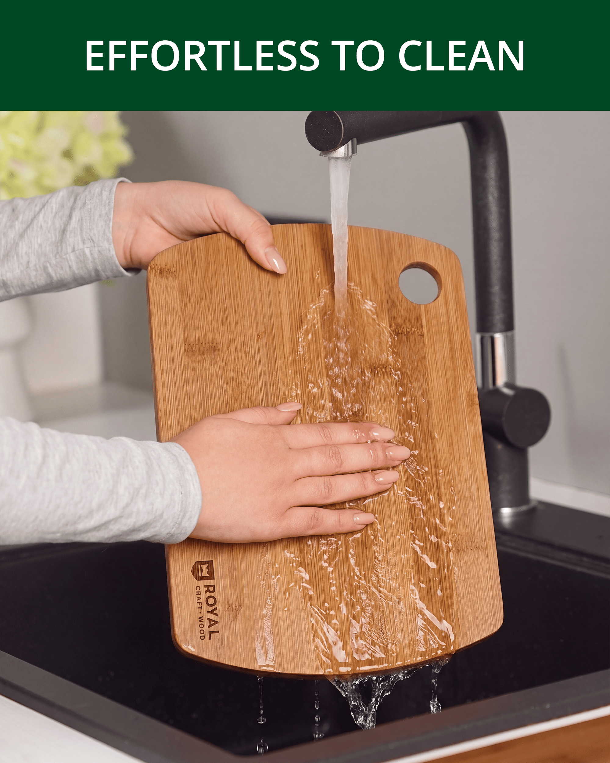 Royal Craft Wood Carbonized Bamboo Cutting Board Set photo 7