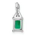 thumbnail image 2 of Auriga Fine Jewelry 14K White Gold Rectangle Emerald and Diamond Pendant for Women (L-15.75mm, W-5.9mm), 2 of 6
