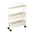 thumbnail image 2 of Horivan 3 Tier Rolling Utility Cart Narrow Storage Shelves With Wheels For Snack Pantry, 2 of 6