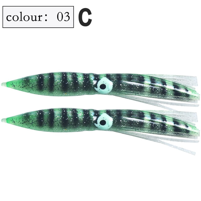 EGNMCR Jupe de Calmar Bait Bait S alt Eau Souple Appât de Pêche 2 Pcs Bait Worms