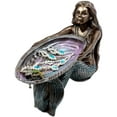 thumbnail image 2 of Ebros Gift Mermaid Holding Abalone Shell Platter Jewelry Dish Figurine 9"L, 2 of 7