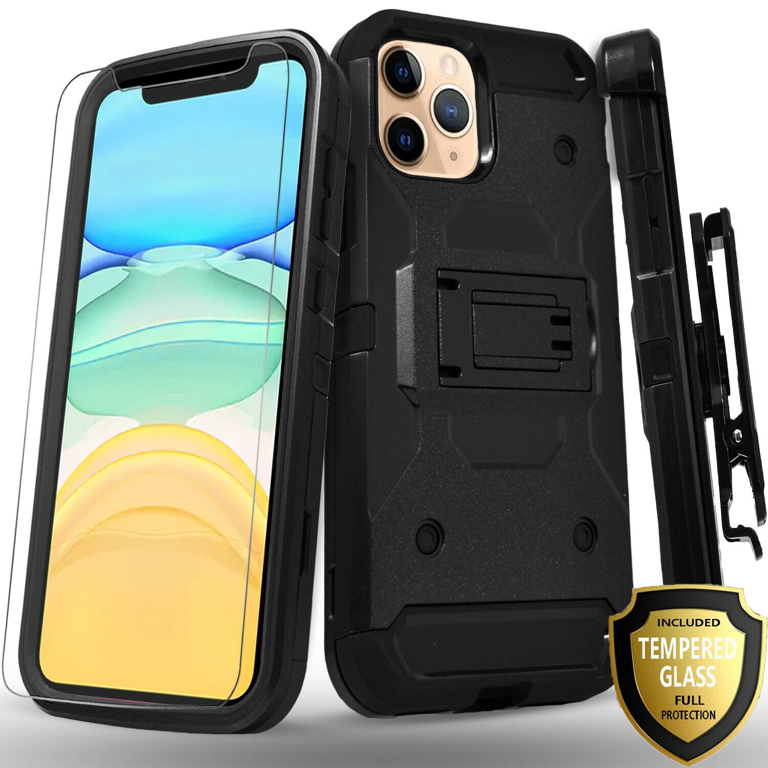 iPhone 11 Pro Max Case, With [Tempered Glass Screen Protector Included