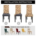 thumbnail image 3 of PiccoCasa Stretch Spandex Dining Chair Slipcovers Floral Seat Cover Set of 4, Champagne and Coffee Color, 3 of 6