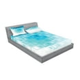 thumbnail image 2 of Ambesonne Abstract Fitted Sheet & Pillow Sham Set, Fractal Square Shapes, Queen, Aqua Sky Blue, 2 of 2