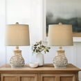 thumbnail image 6 of Oneach Retro Table Lamps for Living Room Bedroom 18.5" Farmhouse Set of 2 Nightstands Lamp Bedside Resin, 6 of 14