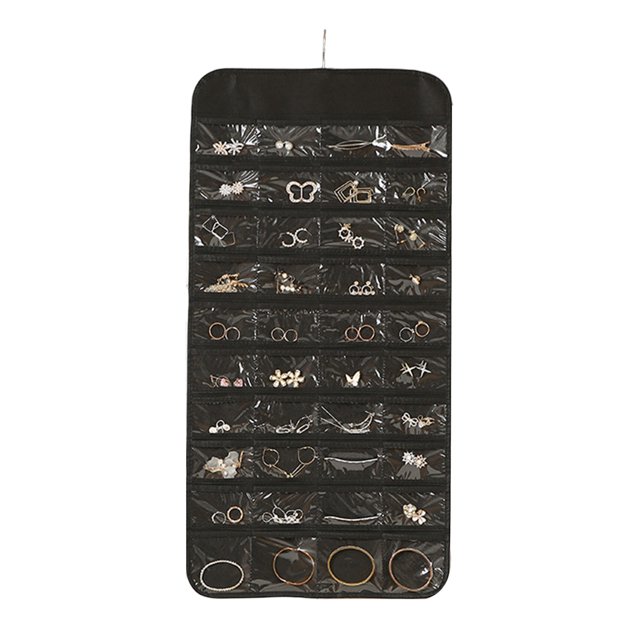 CSChome Jewelry Storage Organizer Jewelry Hanging Organizer 48/80 Pocket Large Capacity for Earrings Bracelets