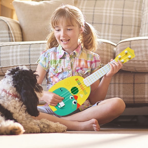 Byujiro Kids' Realistic Toy Ukulele 4-String Playable Mini Guitar for Early Music Education, Beginner Practice & Interactive Toddler Playtime