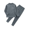 thumbnail image 5 of ZDHoor Kids Thermal Underwear Soft Long John Set Long Sleeve Base Layer Thermal Top with Leggings Dark Gray 3-4, 5 of 6