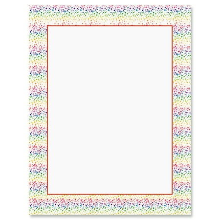 Current Spatter Rainbow Letter Papers - 25 Sheets, One-Sided Framed, for Newsletters, Announcements, & Invitation